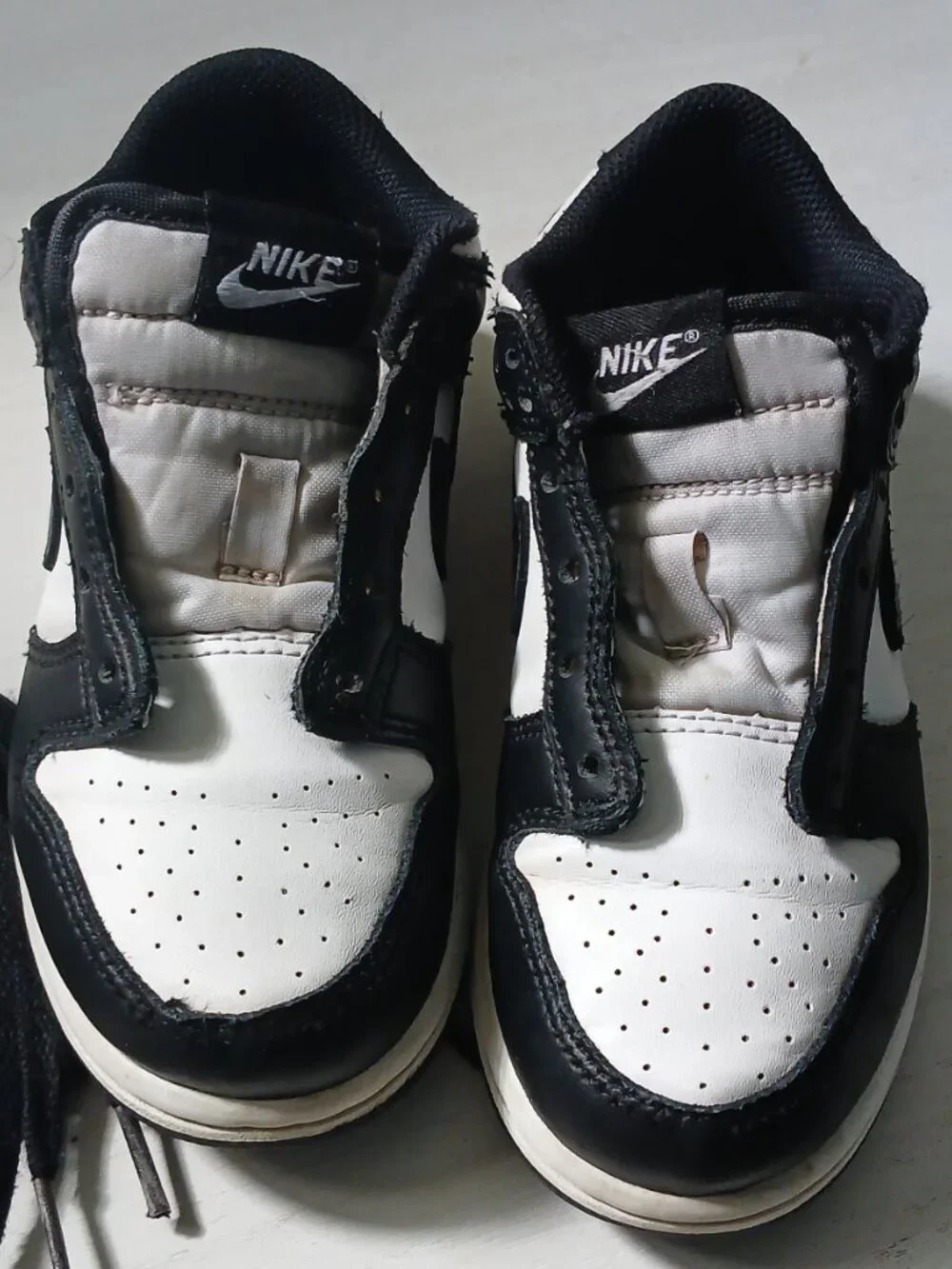 Nike Black and White Low-Top Sneakers Dunks Pandas Kids 13c